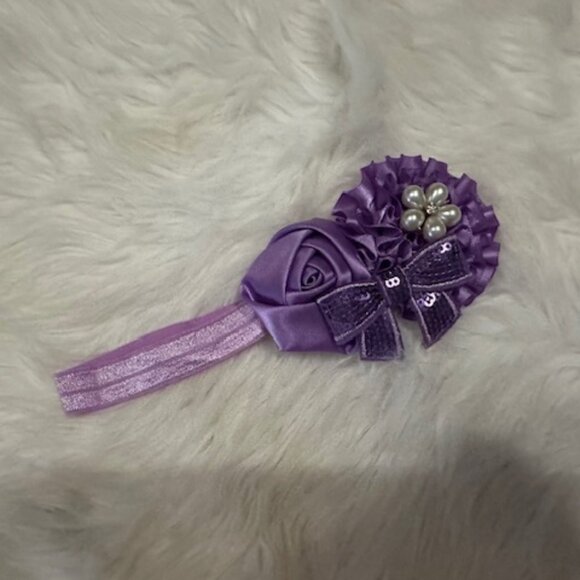 Lavender 4"  Deluxe Multi Flower on FOE Headband  7832 - Picture 1 of 1